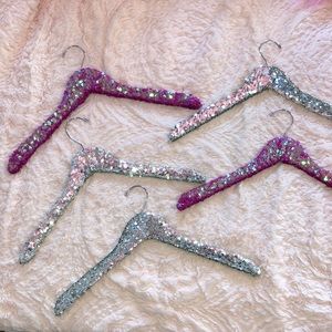 Five sequin hangers- EUC